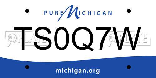 TS0Q7W Michigan License Plate