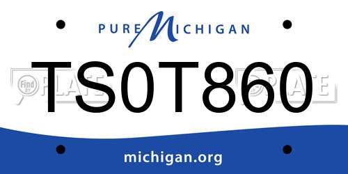 TS0T860 Michigan License Plate