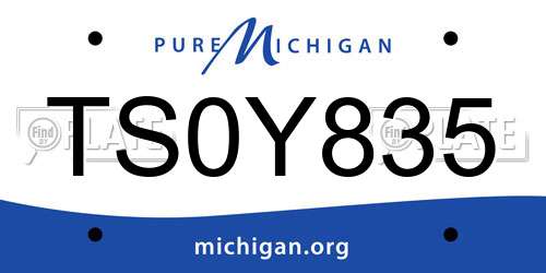 TS0Y835 Michigan License Plate
