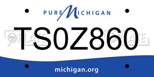 TS0Z860 Michigan License Plate