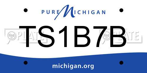 TS1B7B Michigan License Plate