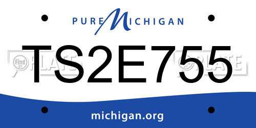 TS2E755 Michigan License Plate