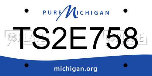 TS2E758 Michigan License Plate