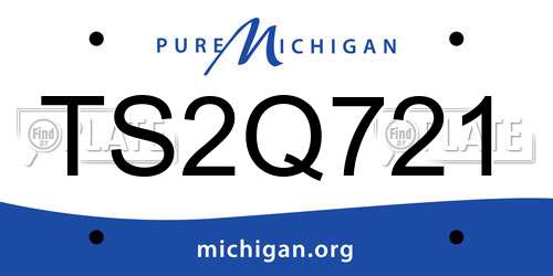 TS2Q721 Michigan License Plate