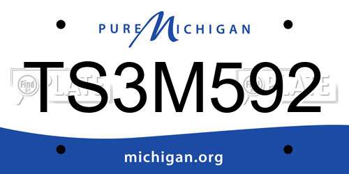 TS3M592 Michigan License Plate