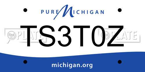 TS3T0Z Michigan License Plate