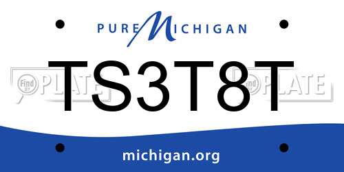 TS3T8T Michigan License Plate