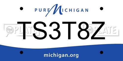 TS3T8Z Michigan License Plate