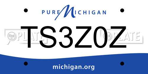 TS3Z0Z Michigan License Plate