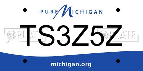 TS3Z5Z Michigan License Plate
