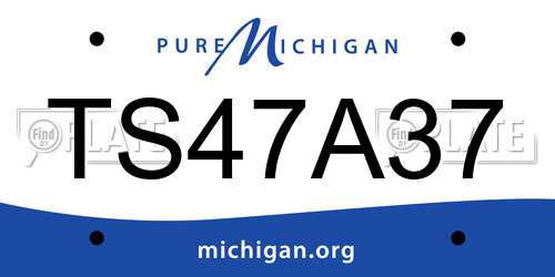 TS47A37 Michigan License Plate