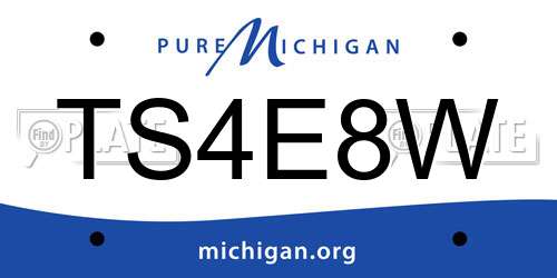 TS4E8W Michigan License Plate