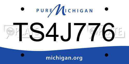 TS4J776 Michigan License Plate
