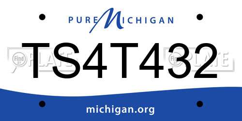 TS4T432 Michigan License Plate
