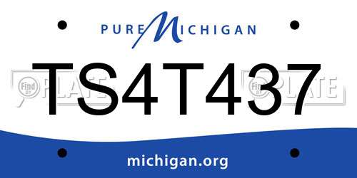 TS4T437 Michigan License Plate