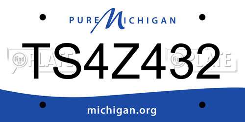 TS4Z432 Michigan License Plate