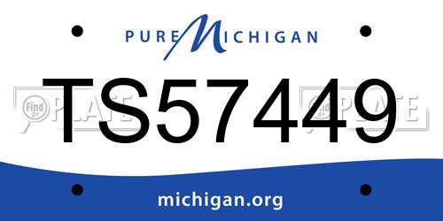 TS57449 Michigan License Plate