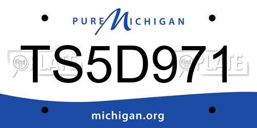 TS5D971 Michigan License Plate