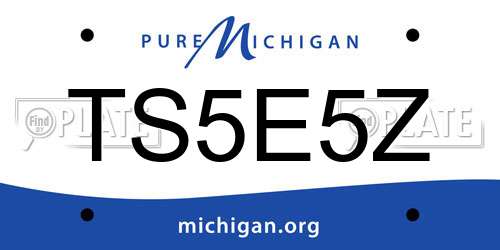 TS5E5Z Michigan License Plate