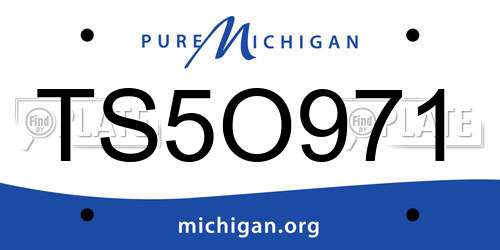 TS5O971 Michigan License Plate