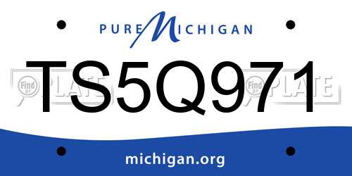 TS5Q971 Michigan License Plate