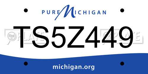 TS5Z449 Michigan License Plate