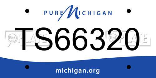 TS66320 Michigan License Plate