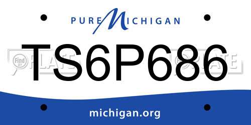 TS6P686 Michigan License Plate