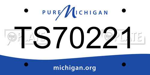 TS70221 Michigan License Plate