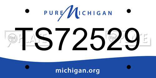 TS72529 Michigan License Plate
