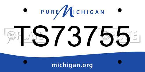 TS73755 Michigan License Plate