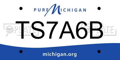 TS7A6B Michigan License Plate