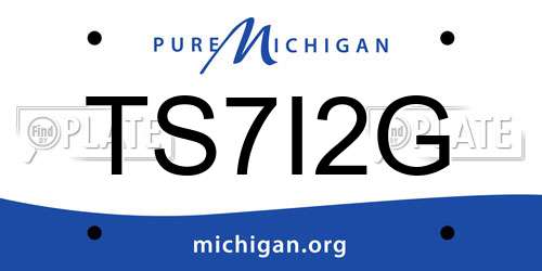 TS7I2G Michigan License Plate
