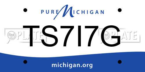 TS7I7G Michigan License Plate