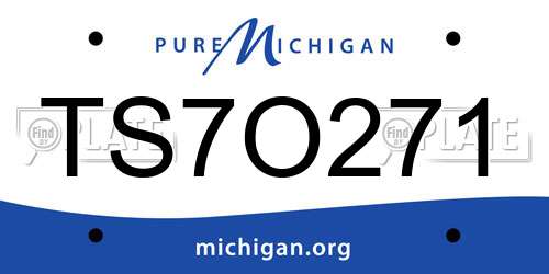 TS7O271 Michigan License Plate