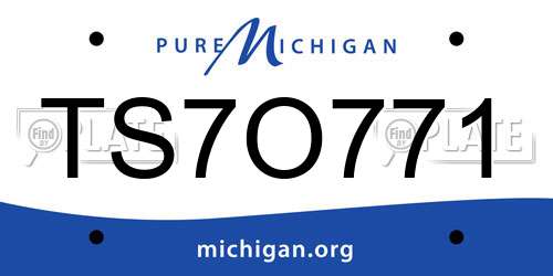TS7O771 Michigan License Plate