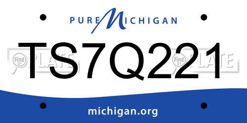 TS7Q221 Michigan License Plate