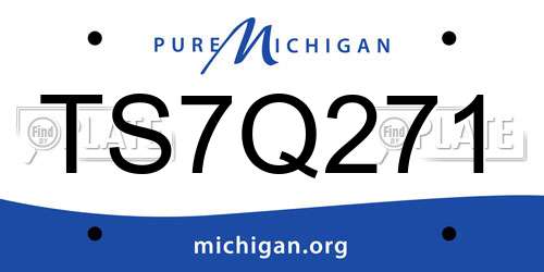 TS7Q271 Michigan License Plate