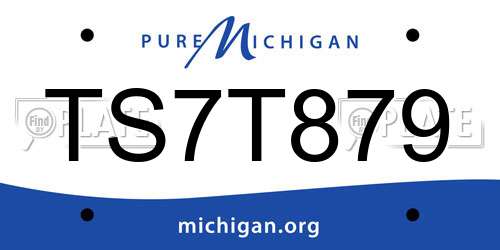 TS7T879 Michigan License Plate
