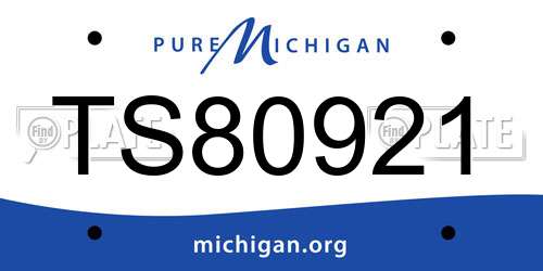 TS80921 Michigan License Plate