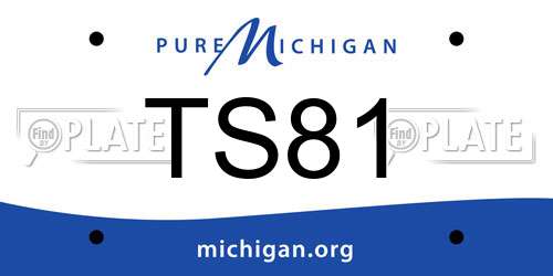 TS81 Michigan License Plate