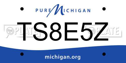 TS8E5Z Michigan License Plate