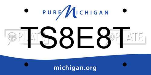 TS8E8T Michigan License Plate