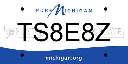 TS8E8Z Michigan License Plate