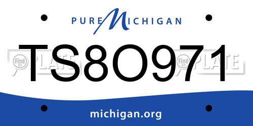 TS8O971 Michigan License Plate