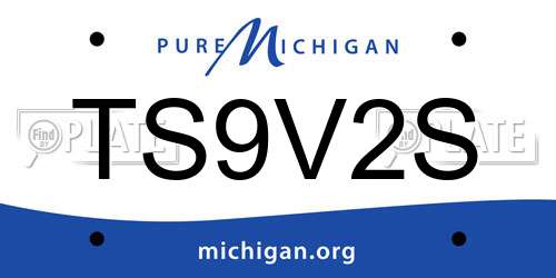 TS9V2S Michigan License Plate