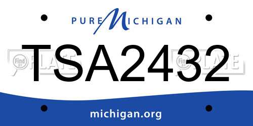 TSA2432 Michigan License Plate