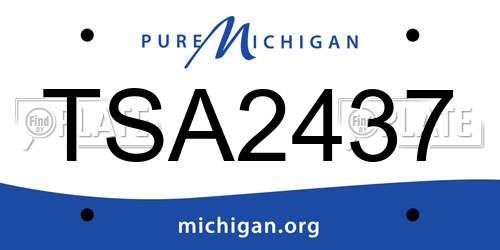 TSA2437 Michigan License Plate