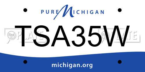 TSA35W Michigan License Plate