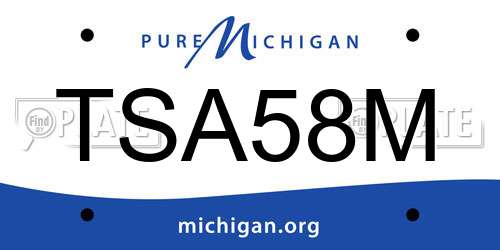 TSA58M Michigan License Plate